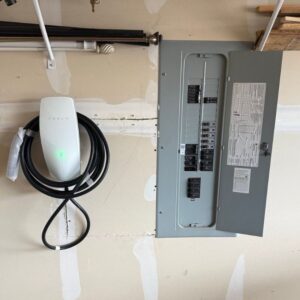 Tesla charger in garage