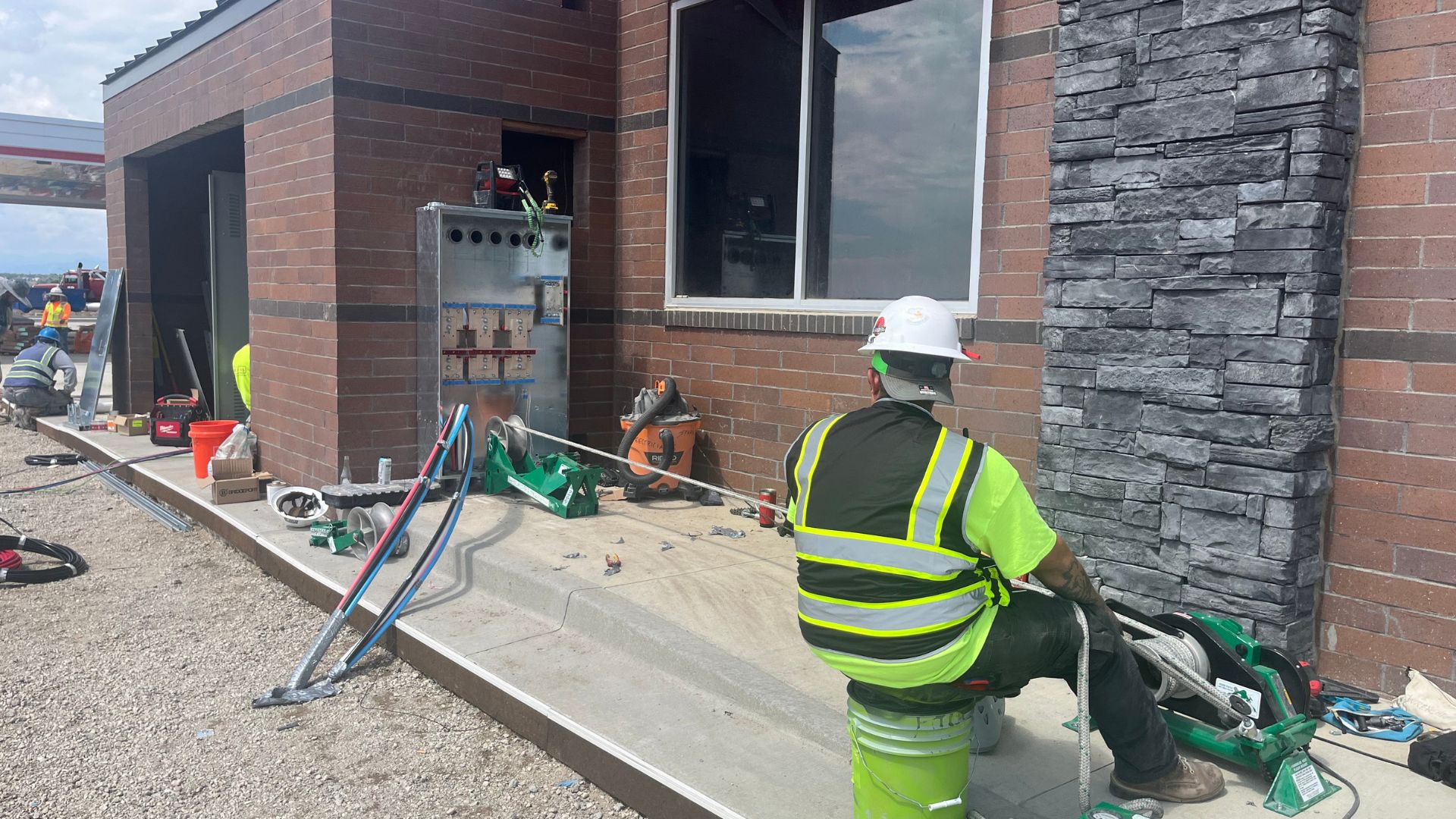 commercial electricians on the job