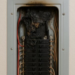 burnt breaker box