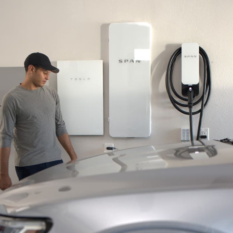 span electrical panel with ev charger span smart electrical panel and ev charger