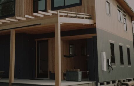 span panel and ev charger on house