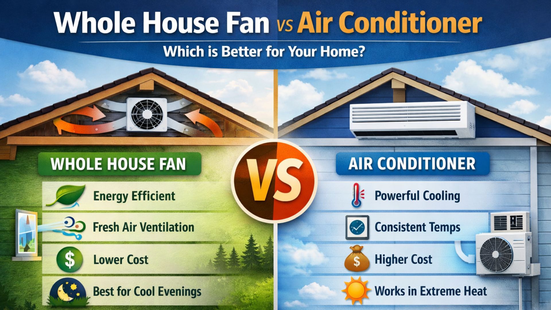 whole house fan vs air conditioner