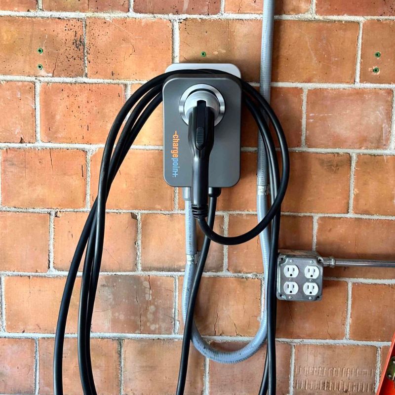 ChargePoint Level 2 EV charger installed by The Electricians in the Denver metro