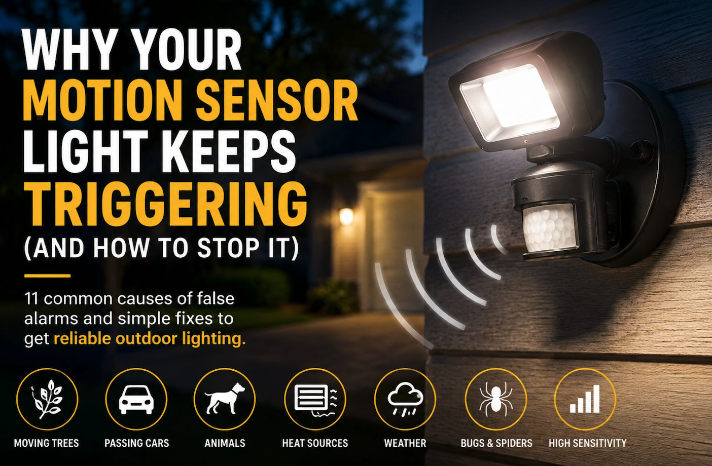 motion sensor light keeps triggering